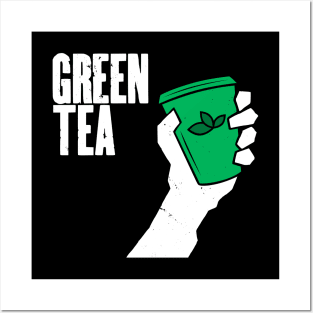 Funny Green Tea Punk Band Logo Parody For Tea Drinkers Posters and Art